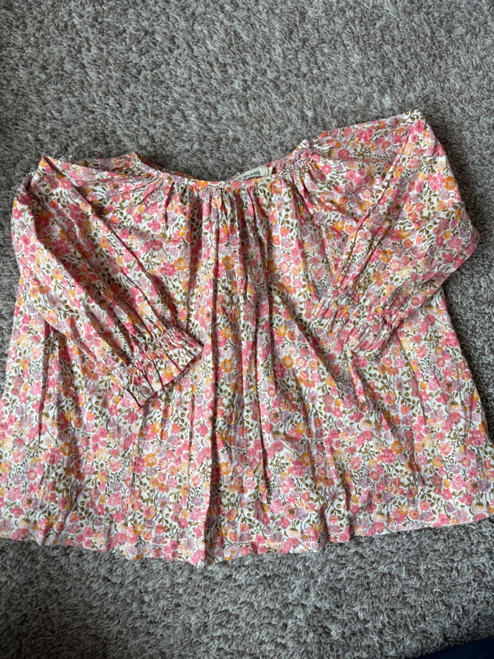Girls Pink Floral Liberty blouse size 4/5